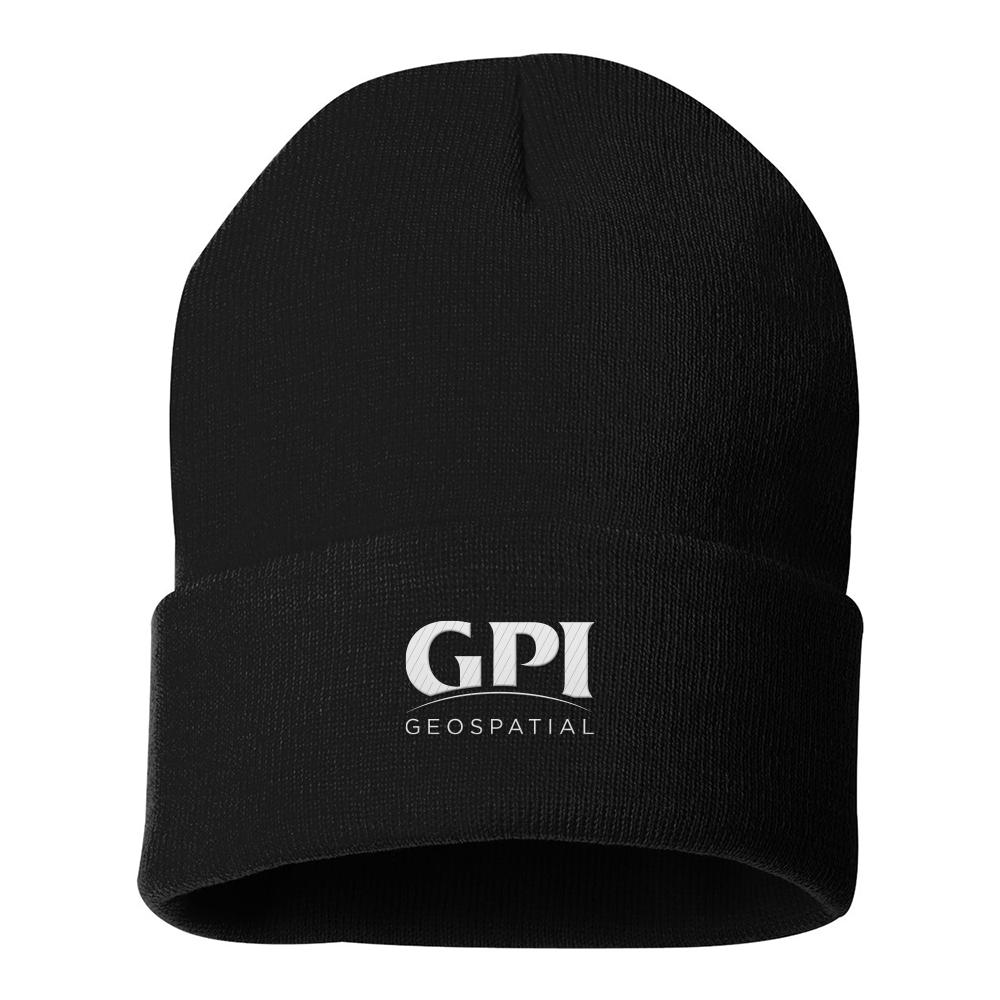 Solid 12" Cuffed Beanie - Geospatial