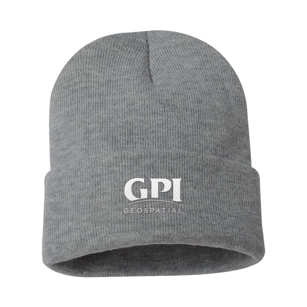 Solid 12" Cuffed Beanie - Geospatial