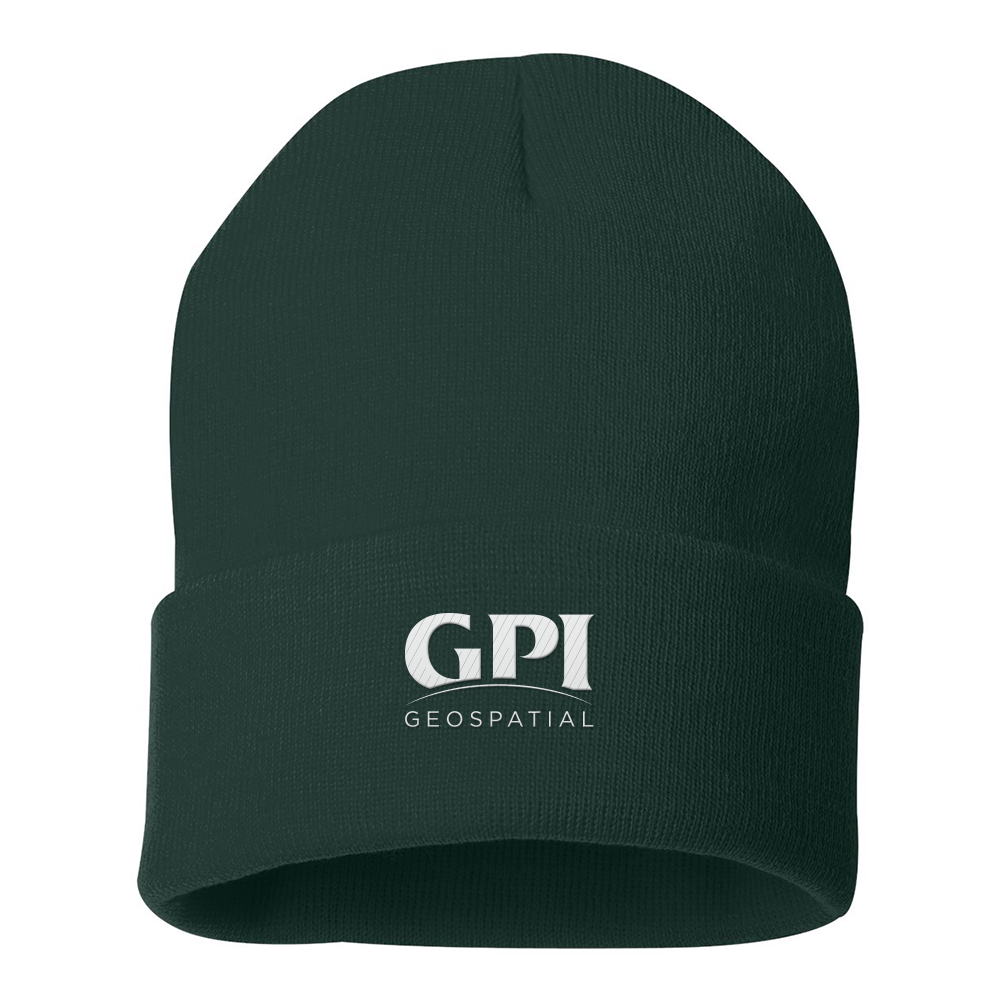 Solid 12" Cuffed Beanie - Geospatial