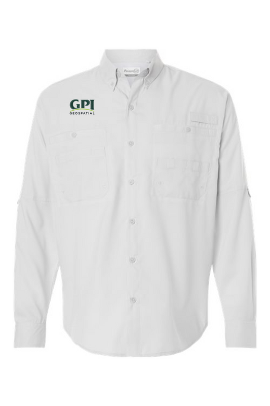 Men's Performance Long Sleeve Fishing Shirt - Geospatial