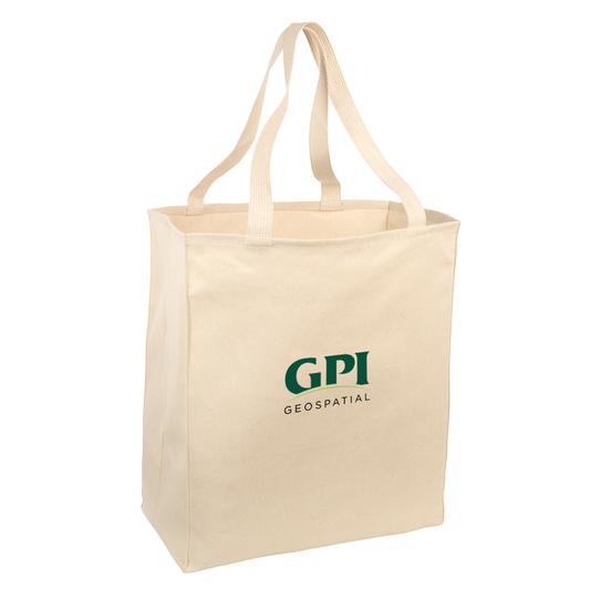 Ideal Twill Over-the-Shoulder Grocery Tote - Geospatial