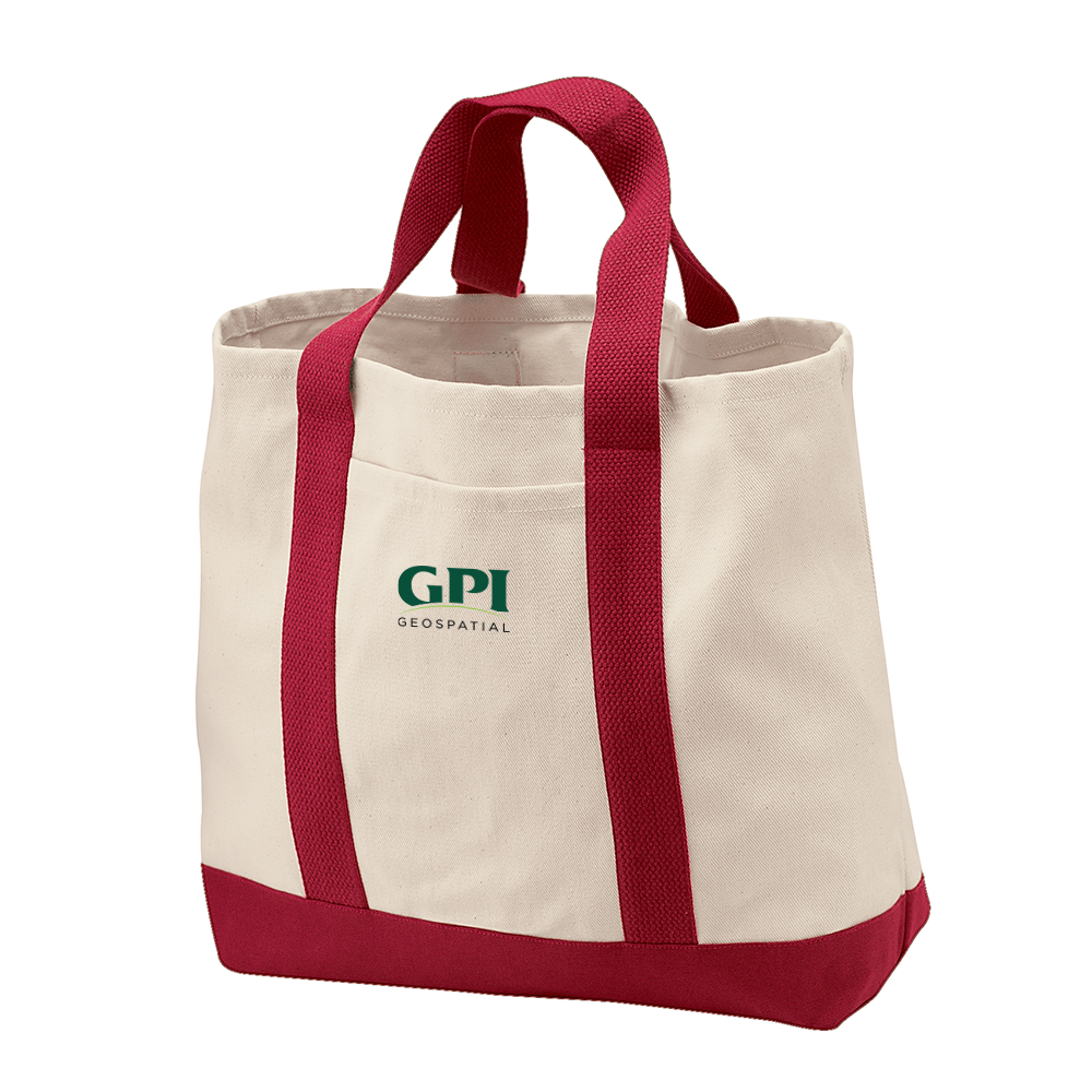 Ideal Twill Two-Tone Shopping Tote - Geospatial