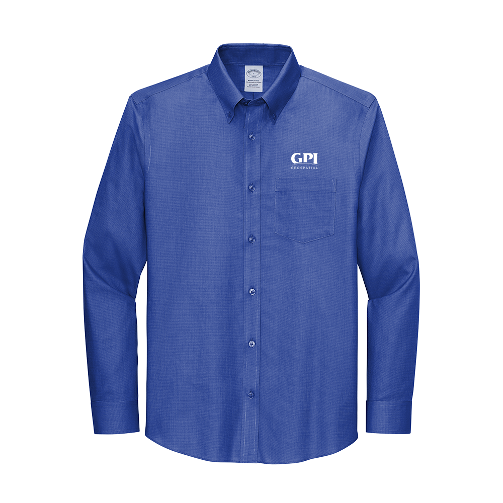 Men's Wrinkle-Free Stretch Nailhead Shirt - Geospatial