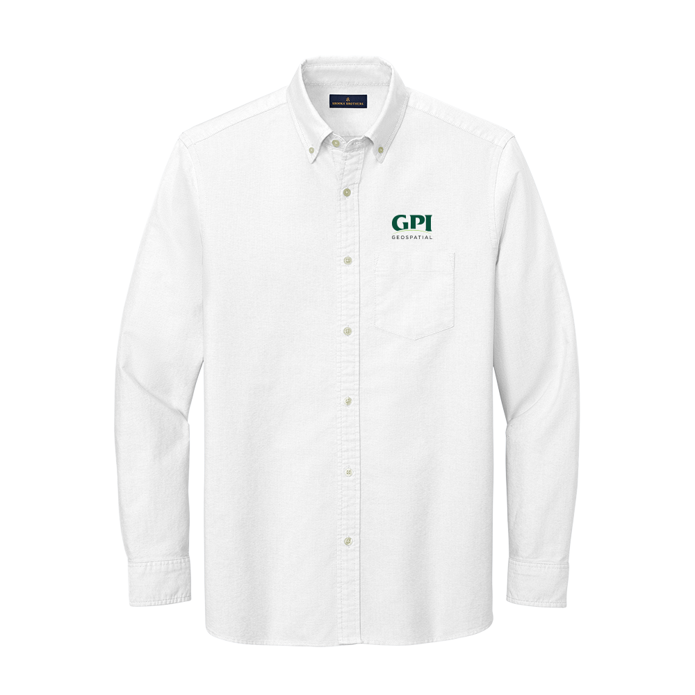 Men's Casual Oxford Cloth Shirt - Geospatial