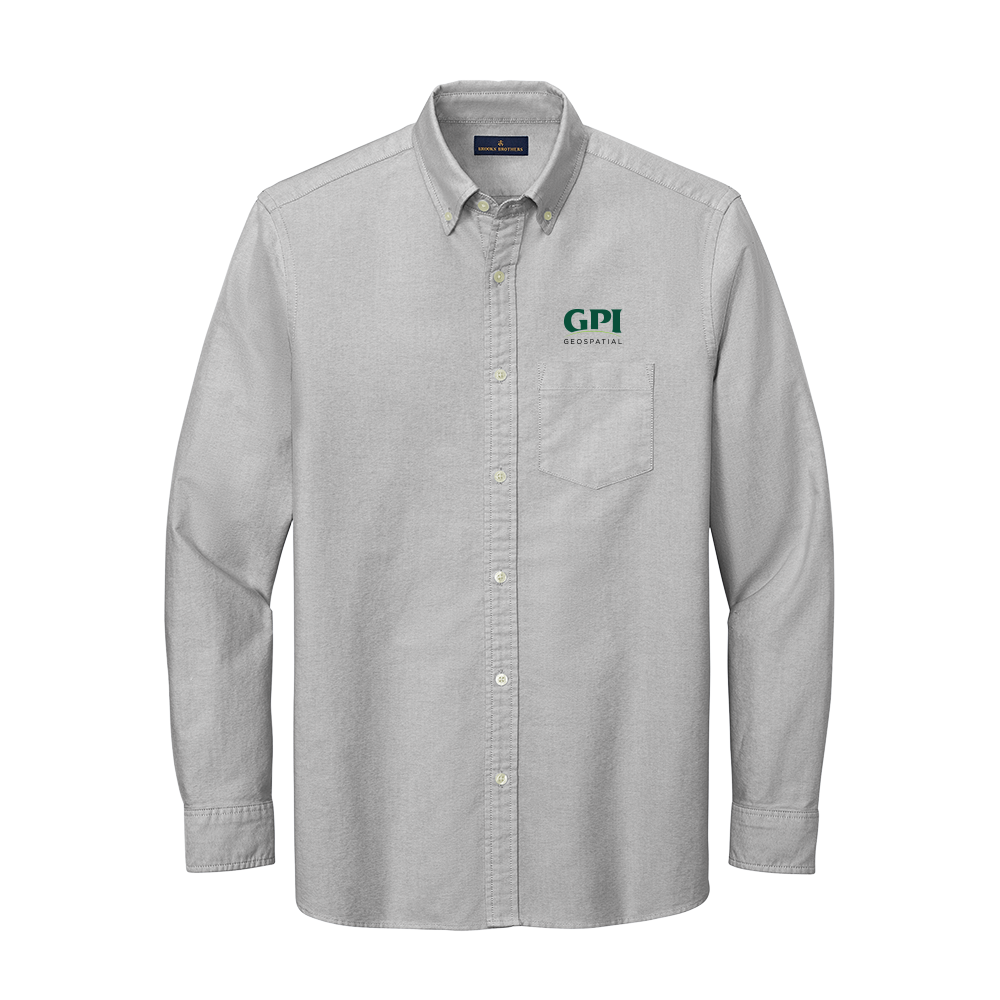 Men's Casual Oxford Cloth Shirt - Geospatial