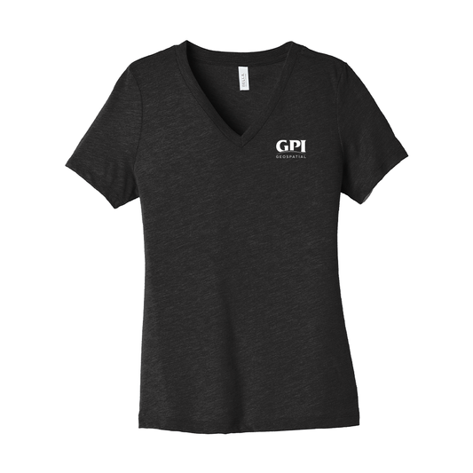 Women’s Relaxed Heather CVC V-Neck Tee - Geospatial