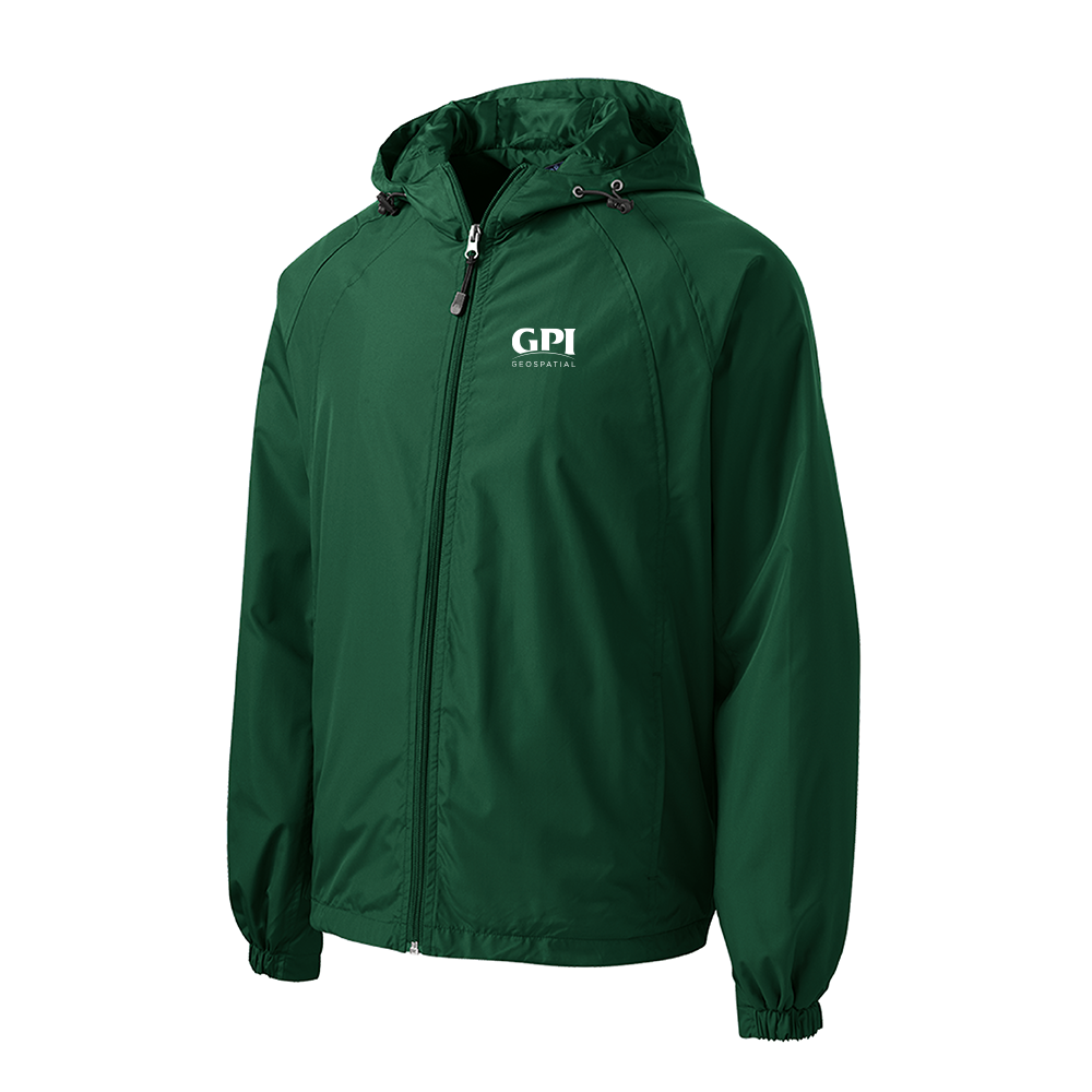 Men's Hooded Raglan Jacket - Geospatial