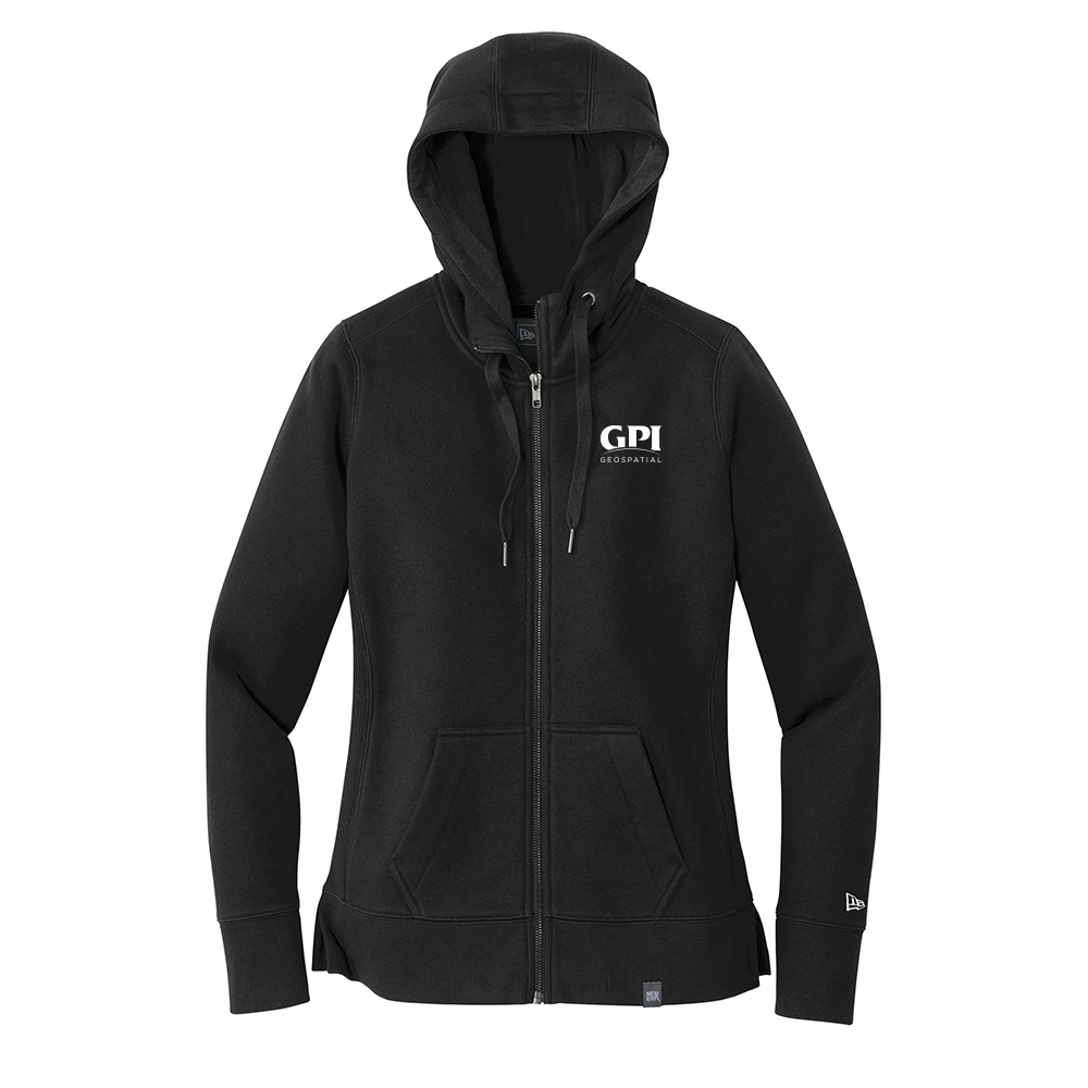 Women's  French Terry Full-Zip Hoodie - Geospatial