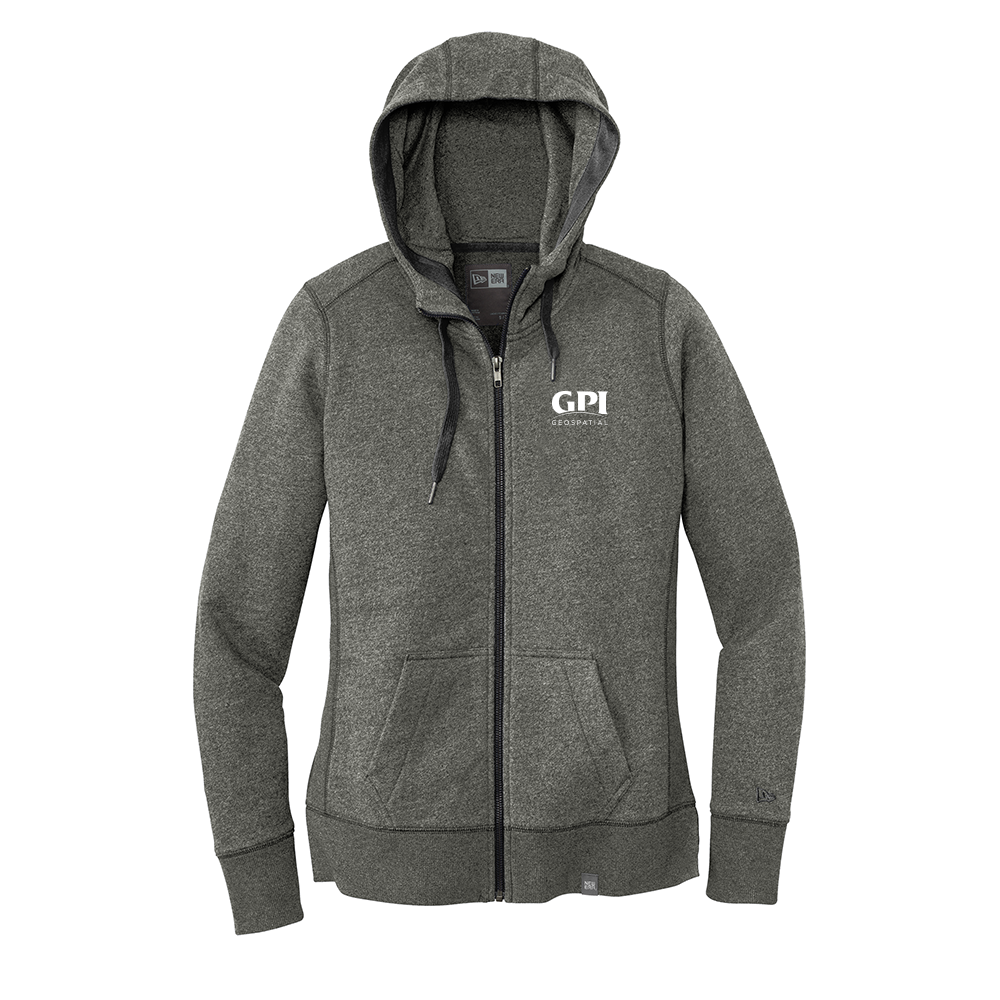 Women's  French Terry Full-Zip Hoodie - Geospatial