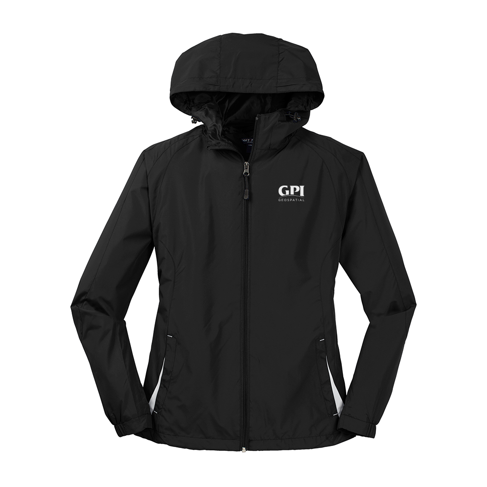 Women's Colorblock Hooded Raglan Jacket - Geospatial