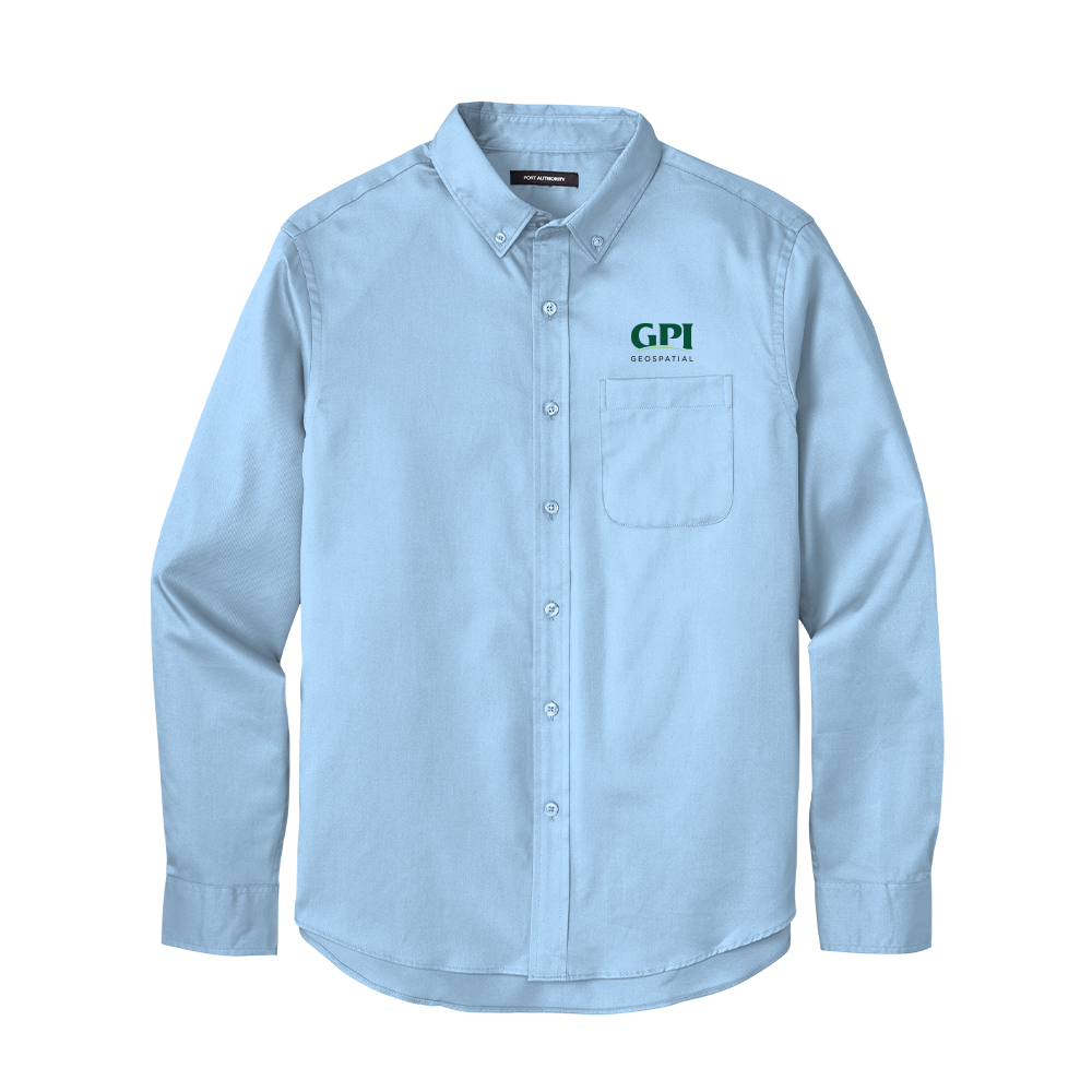 Men's Long Sleeve Twill Shirt - Geospatial