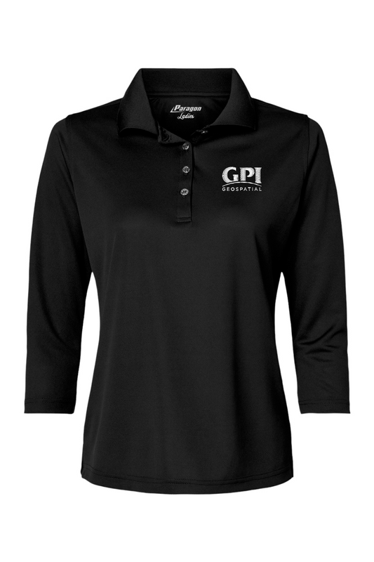 Women's Three-Quarter Sleeve Polo - Geospatial