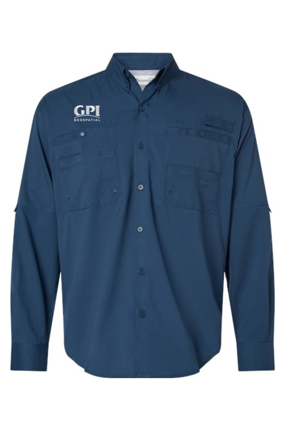 Men's Performance Long Sleeve Fishing Shirt - Geospatial